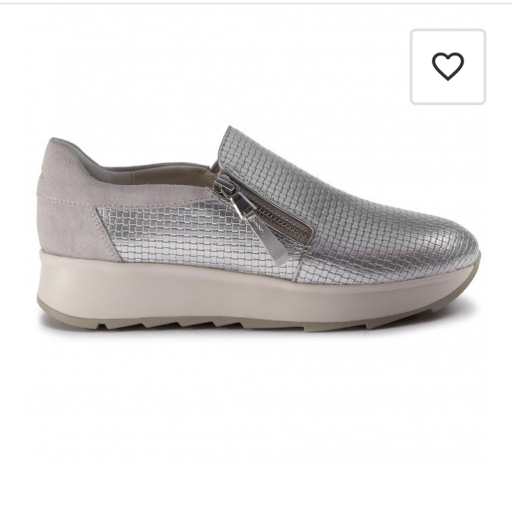 Geox Respira light Grey Leather sneakers